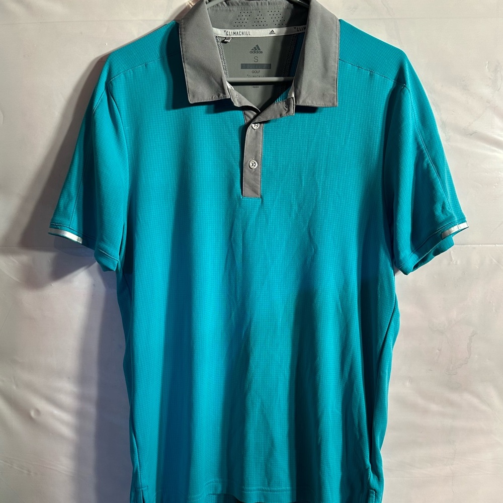 Teal blue athletic golf polo from Adidas size small